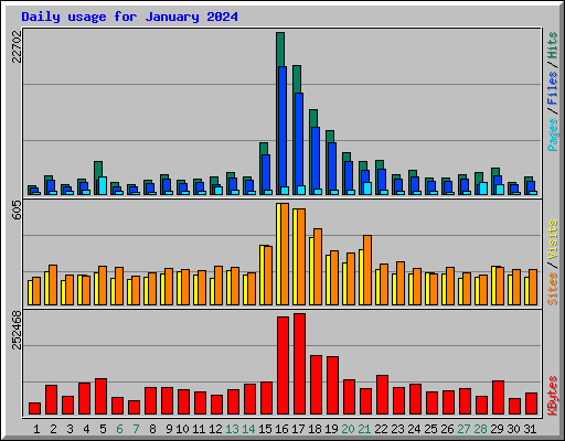 Daily usage for January 2024
