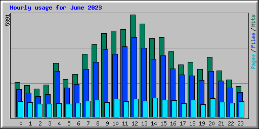 Hourly usage for June 2023