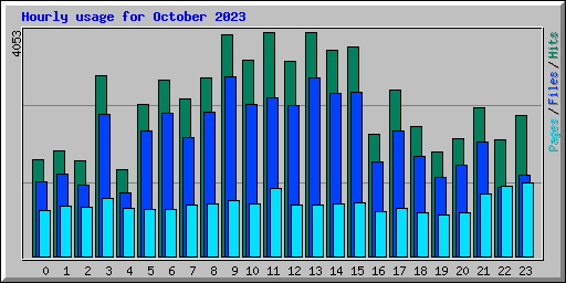 Hourly usage for October 2023