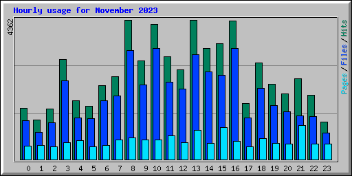 Hourly usage for November 2023