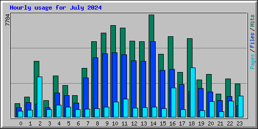 Hourly usage for July 2024